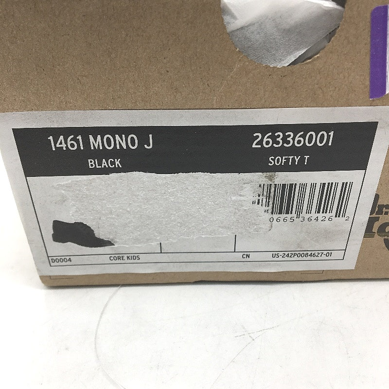 Dr Martin Black Leather Mono J Softy T Core Kids Shoes Size US 11 UK 10 EU28 NEW