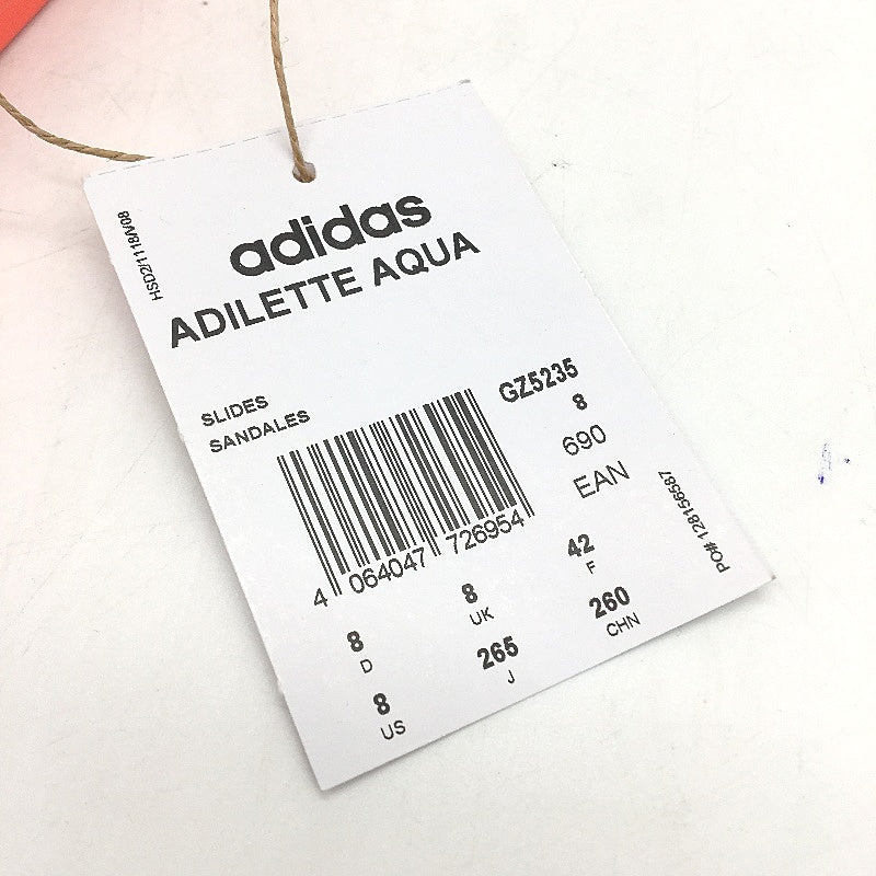 Adidas Neon Orange Adilette Aqua 3 Stripe Slides Unisex Size US M8 L10 EU 42 NEW