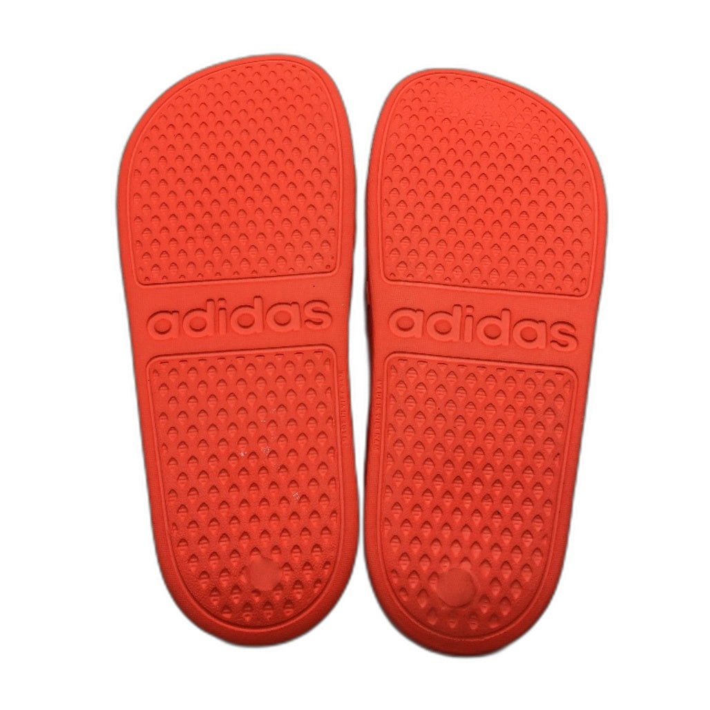 Adidas Neon Orange Adilette Aqua 3 Stripe Slides Unisex Size US M8 L10 EU 42 NEW