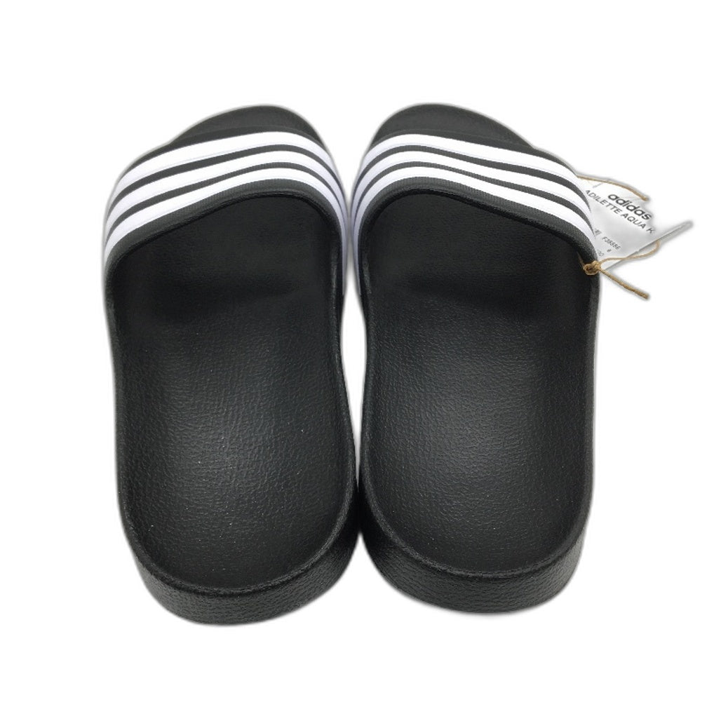 Adidas Adilette Cloudfoam Black 3 Stripe Slides KIDS Size US 6 EU 38 25cm NEW
