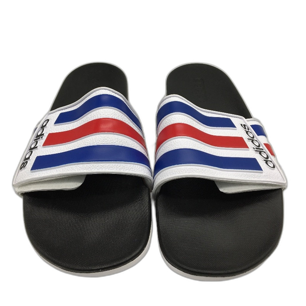 Adidas Black Adilette Comfort Adjustable Stripe Slides Mens Size US 12 EU 47 NEW