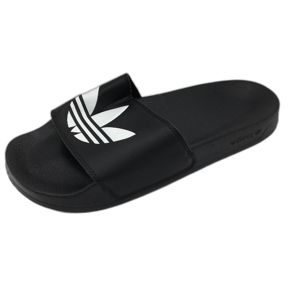 Adidas Black Adilette Lite White Logo Slides FU8298 Mens Size US 10 EU 44.5 NEW