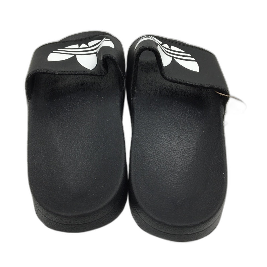 Adidas Black Adilette Lite White Logo Slides FU8298 Mens Size US 10 EU 44.5 NEW
