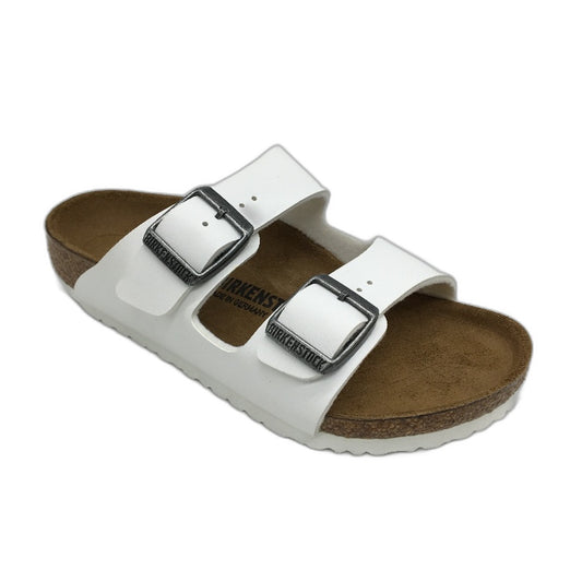 Birkenstock KIDS Arizona White Narrow Fit 2 Strap Slides Size US 12 EU 30 NEW