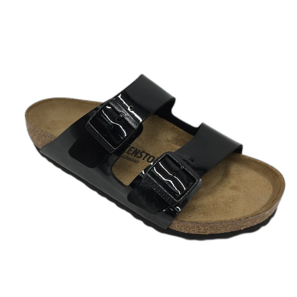 Birkenstock Arizona Black Patent Regular 2 Strap Slides Unisex EU 39 L8 M6 NEW