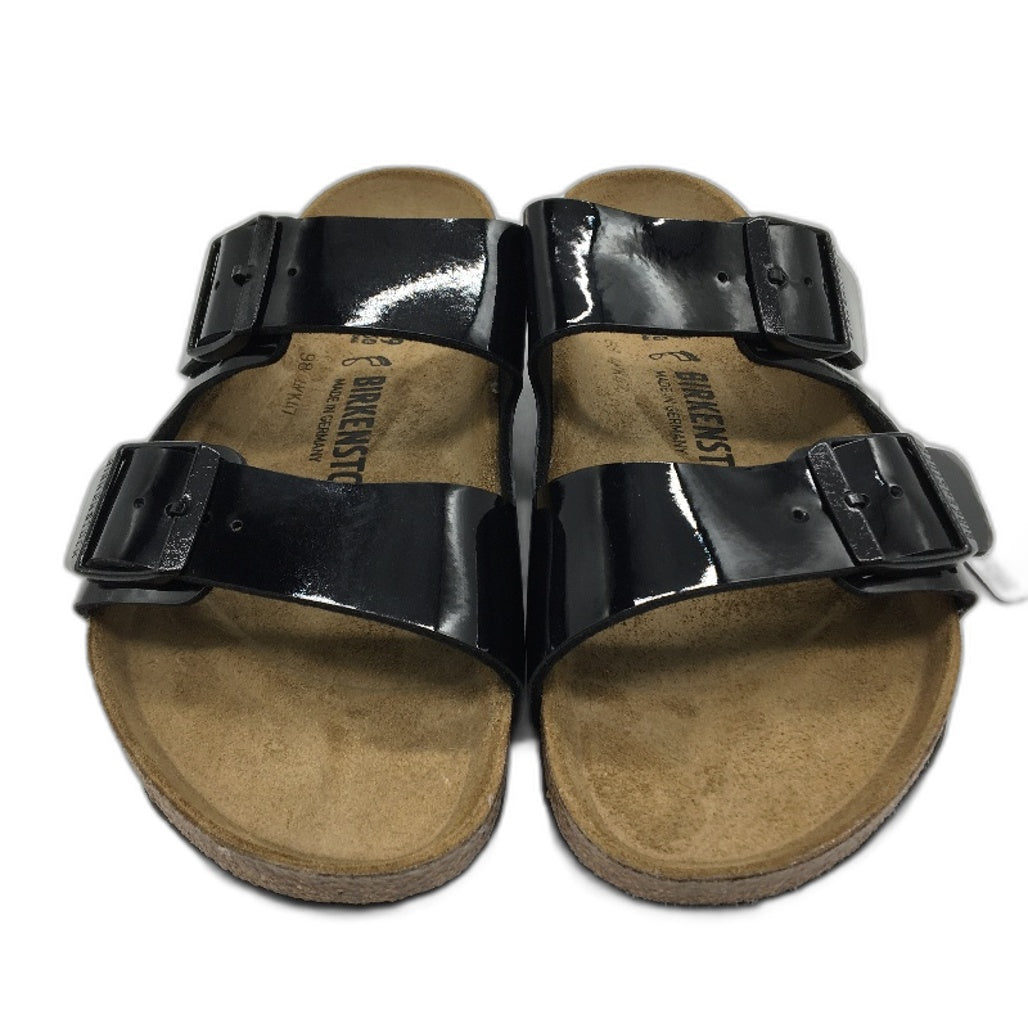 Birkenstock Arizona Black Patent Regular 2 Strap Slides Unisex EU 39 L8 M6 NEW