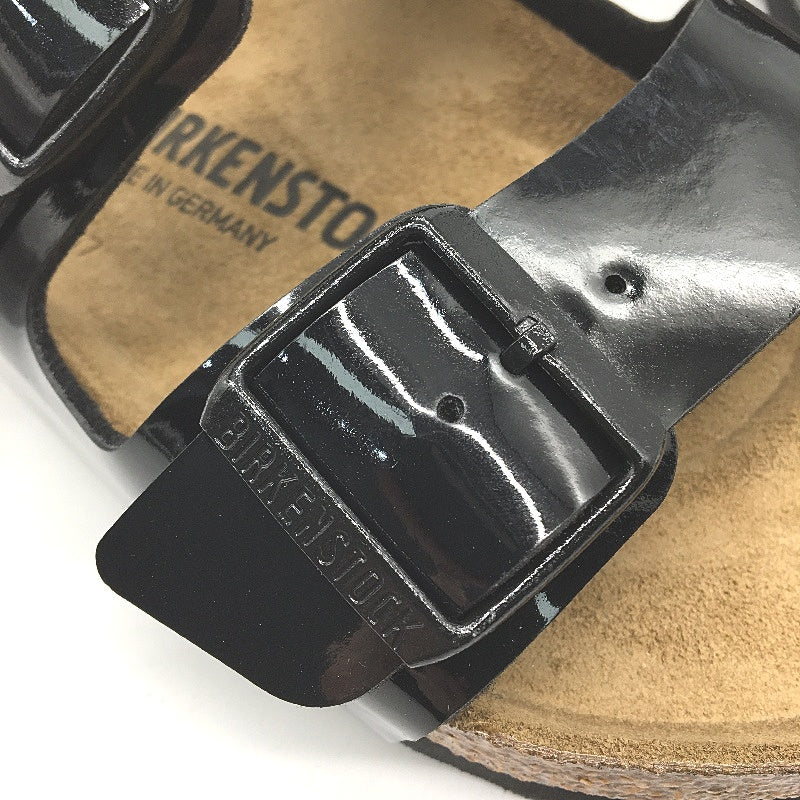 Birkenstock Arizona Black Patent Regular 2 Strap Slides Unisex EU 39 L8 M6 NEW