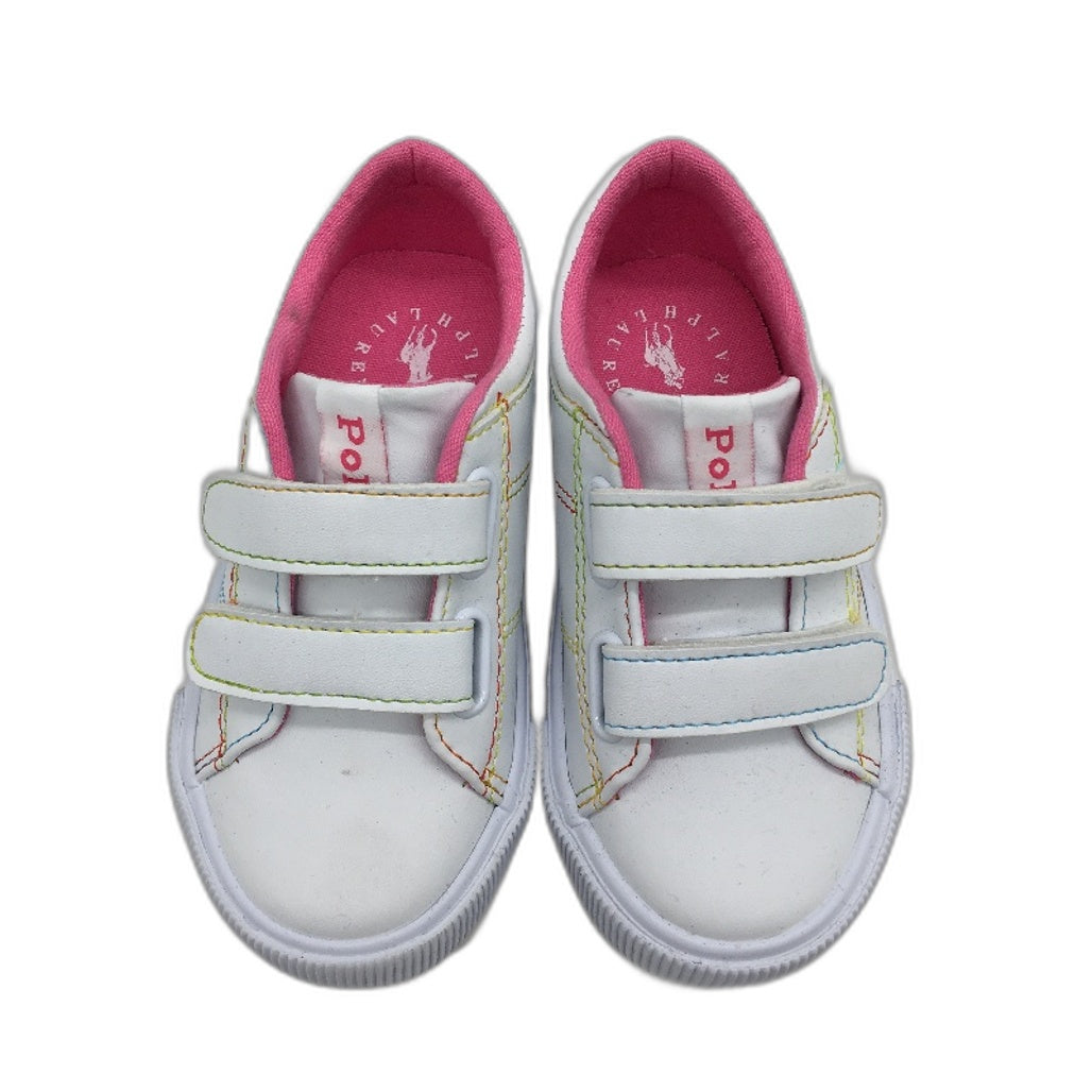 Polo Ralph Lauren White Rainbow Elmwood Double Strap Shoes Toddler Size 7 NEW