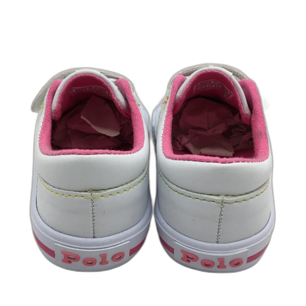 Polo Ralph Lauren White Rainbow Elmwood Double Strap Shoes Toddler Size 7 NEW