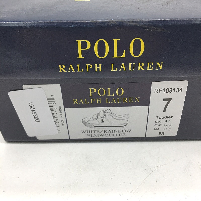 Polo Ralph Lauren White Rainbow Elmwood Double Strap Shoes Toddler Size 7 NEW