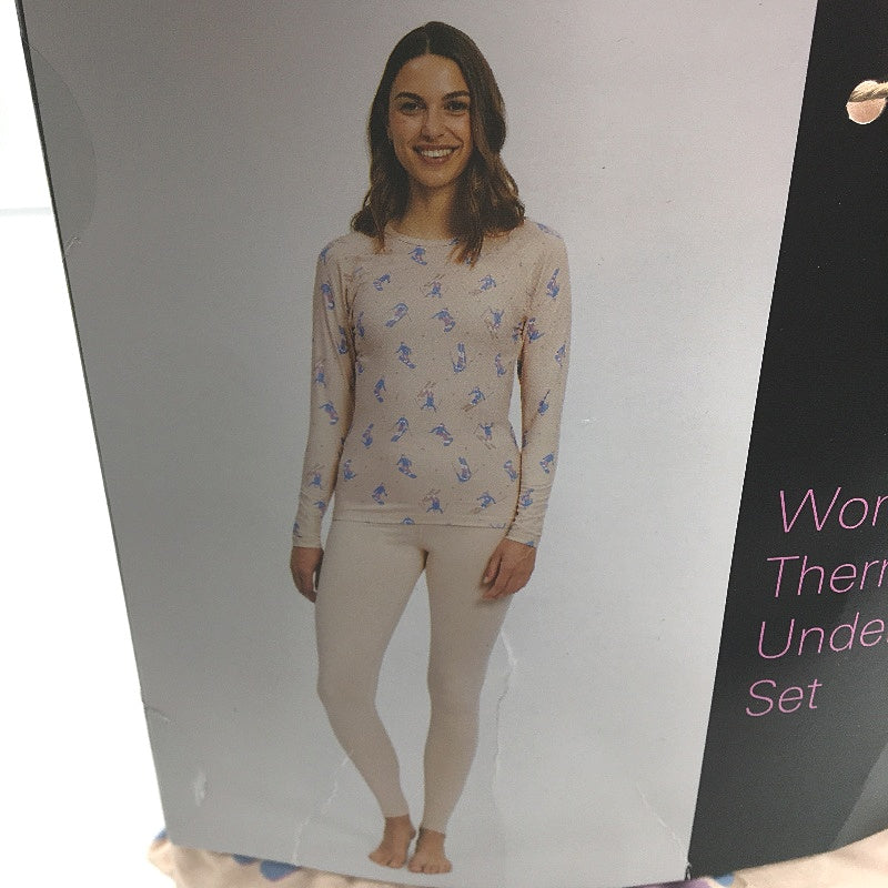 Crane Snow Extreme Beige Pattern Soft Thermal Underwear Set Ladies Size S NEW