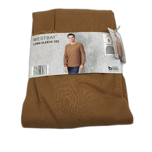 Westbay Rust Regular Fit 100% Cotton Waffle Long Sleeve Tee Mens Size S NEW