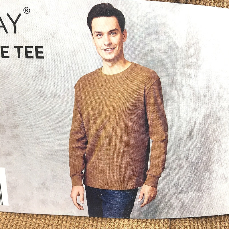 Westbay Rust Regular Fit 100% Cotton Waffle Long Sleeve Tee Mens Size M NEW