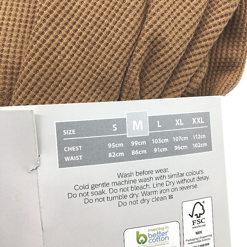 Westbay Rust Regular Fit 100% Cotton Waffle Long Sleeve Tee Mens Size M NEW