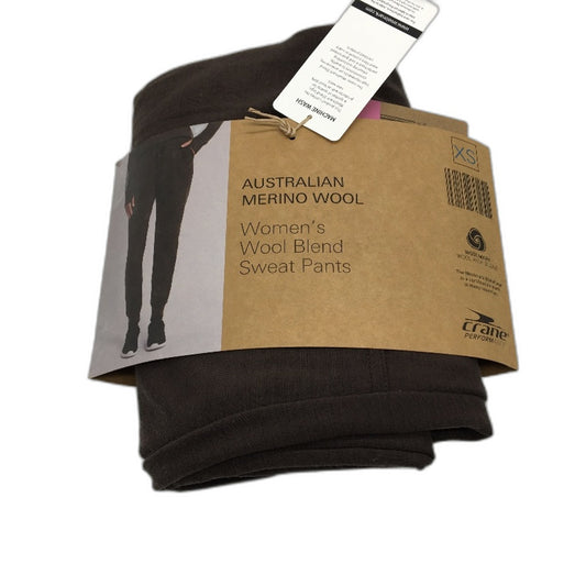 Crane Performance Brown Australian Merino Wool Blend Sweat Pants Size XS NEW