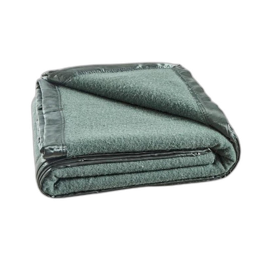 Brosa 400GSM 100% Australian Wool Blanket Olive Green Satin Trim QUEEN Bed NEW