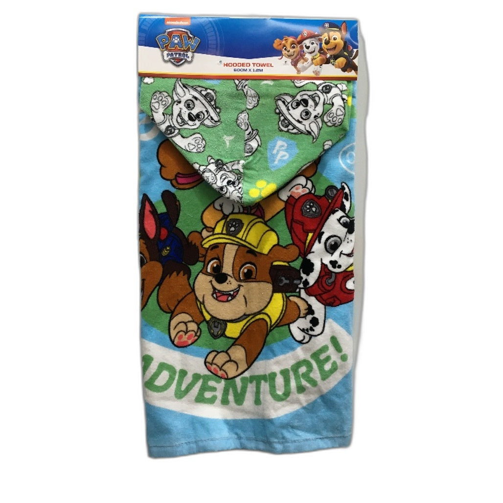 Nickelodeon Paw Patrol Multicoloured Kids 100% Cotton Hooded Towel  NEW