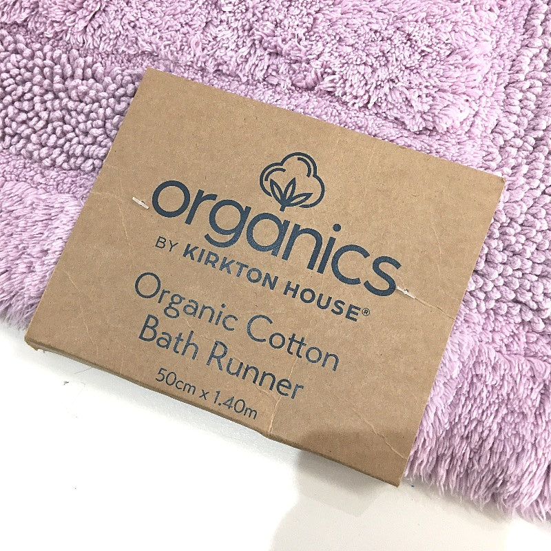 Organics By Kirkton House Cotton Light Purple Lilac Bath Runner Mat 50x140cm NEW