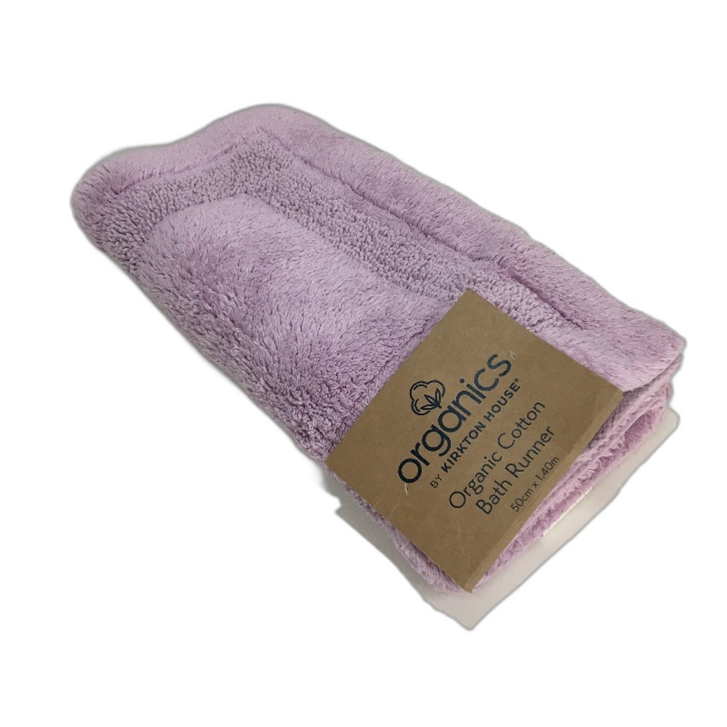 Organics By Kirkton House Cotton Light Purple Lilac Bath Runner Mat 50x140cm NEW