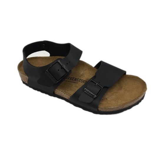 Birkenstock New York Kids Black Regular Fit 2 Strap Sandals Size US 3 EU 34 NEW