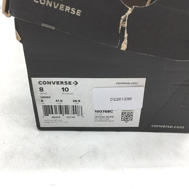 Converse CT OX White Chuck All Star Low Top Sneakers Unisex M8 L10 EU 41.5 NEW