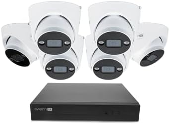 Swann AdvancedX 6 Pack Dome 4K Wired NVR Security Camera System 8 Channels 1TB