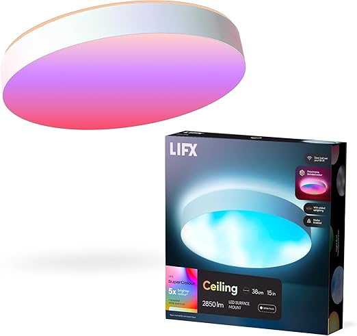 LIFX SuperColour Smart LED Surface Mount Ceiling Light 38cm 2850lm NEW