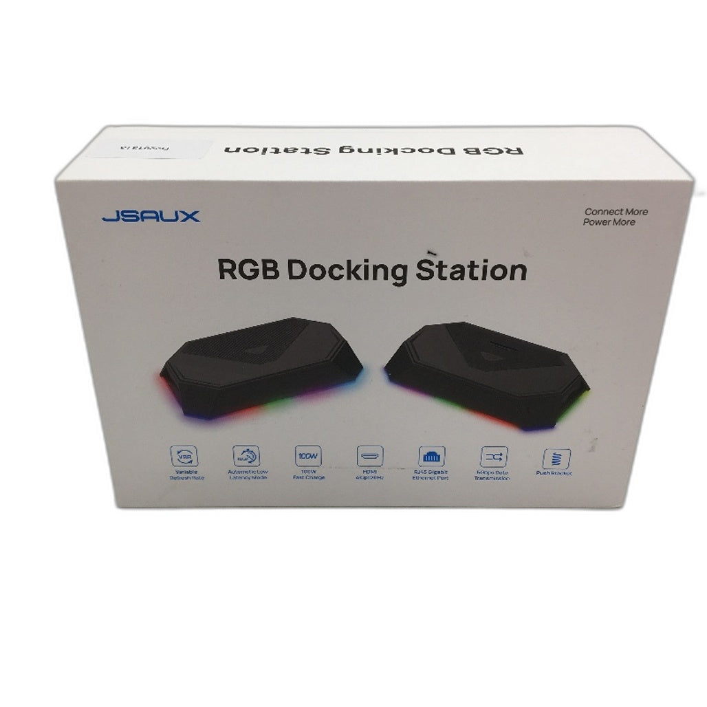 JSAUX RGB 8 Port Docking Station Pro 100W Fast Charge 5Gbps Transmission NEW