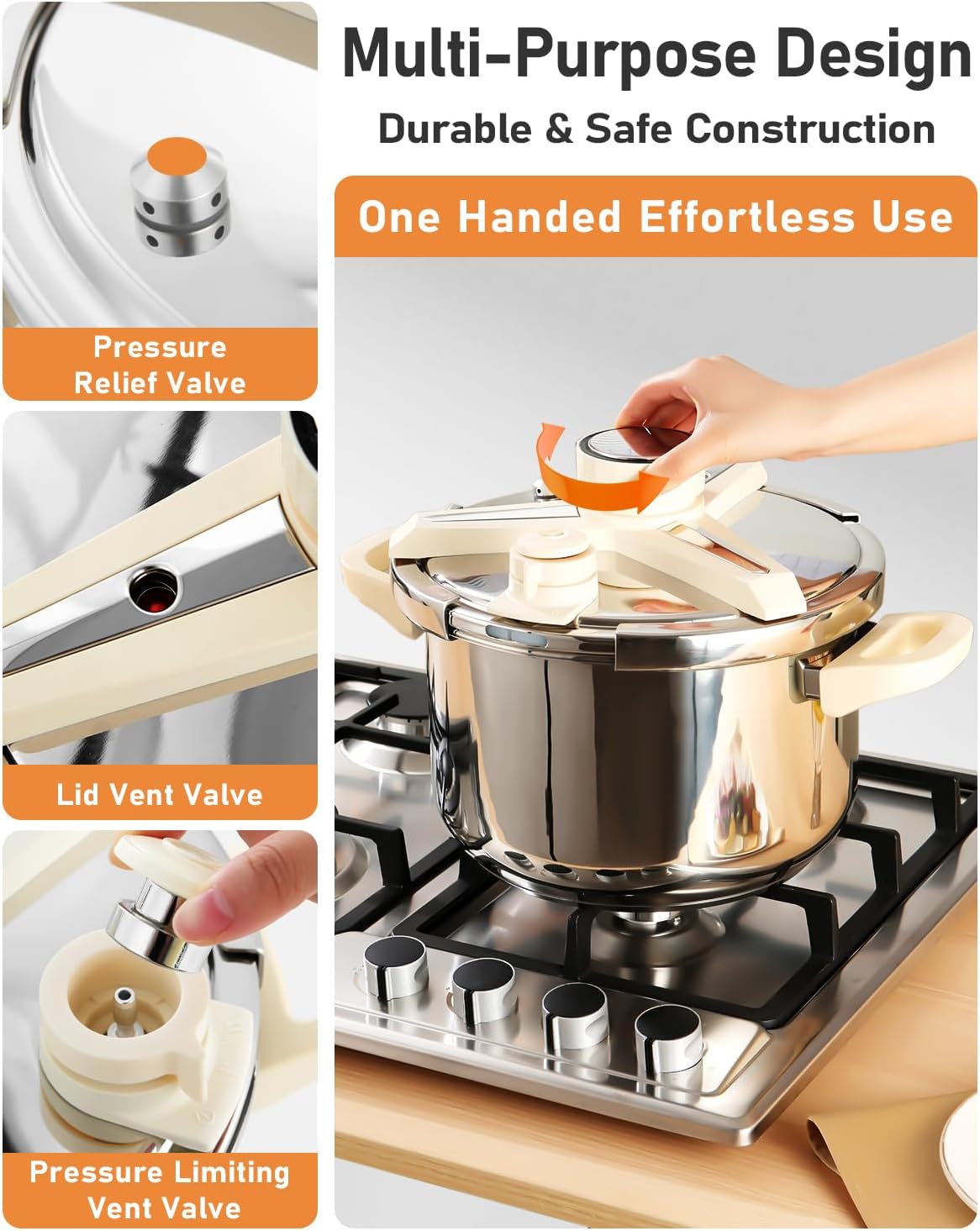 3 In 1 9L Stainless Steel Pressure Cooker Set Induction And Gas Compatible NEW