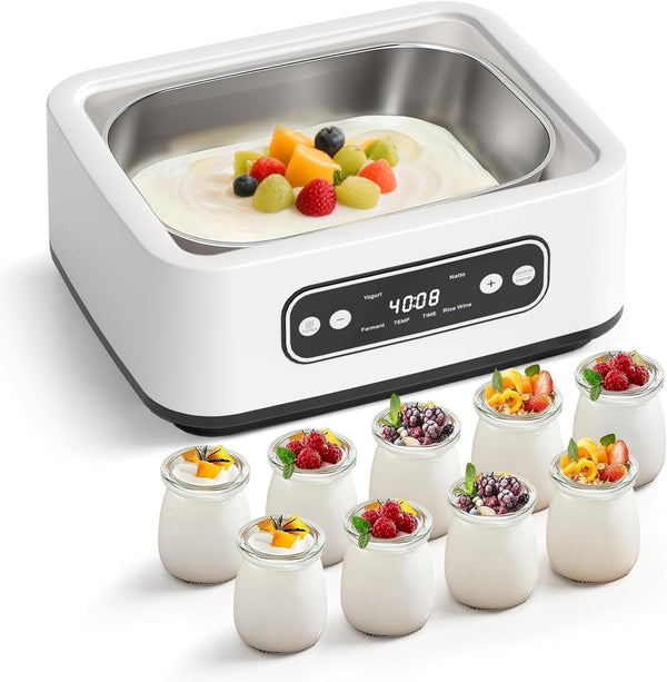 Automatic Yogurt Maker Machine 1.6L Temperature Control With 9 100ML Glasses NEW