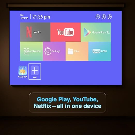 Smart Gaming Projector Built In Retro Emulator Dual Wireless Controller