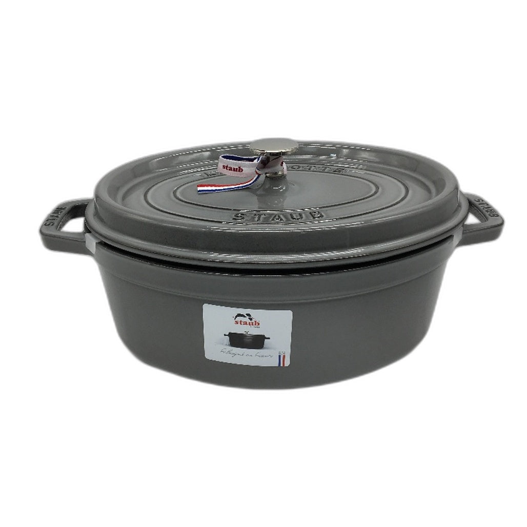 Staub en France Cast Iron Cocotte Oval Roaster 29 cm 4.25 L Graphite Grey