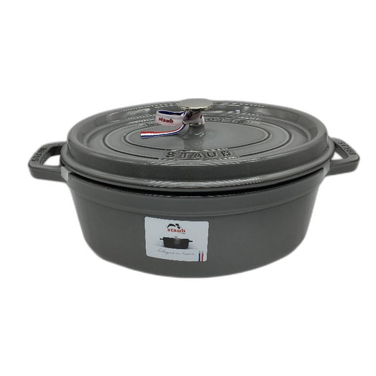 Staub en France Cast Iron Cocotte Oval Roaster 29 cm 4.25 L Graphite Grey