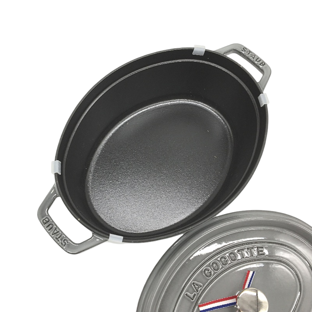 Staub en France Cast Iron Cocotte Oval Roaster 29 cm 4.25 L Graphite Grey