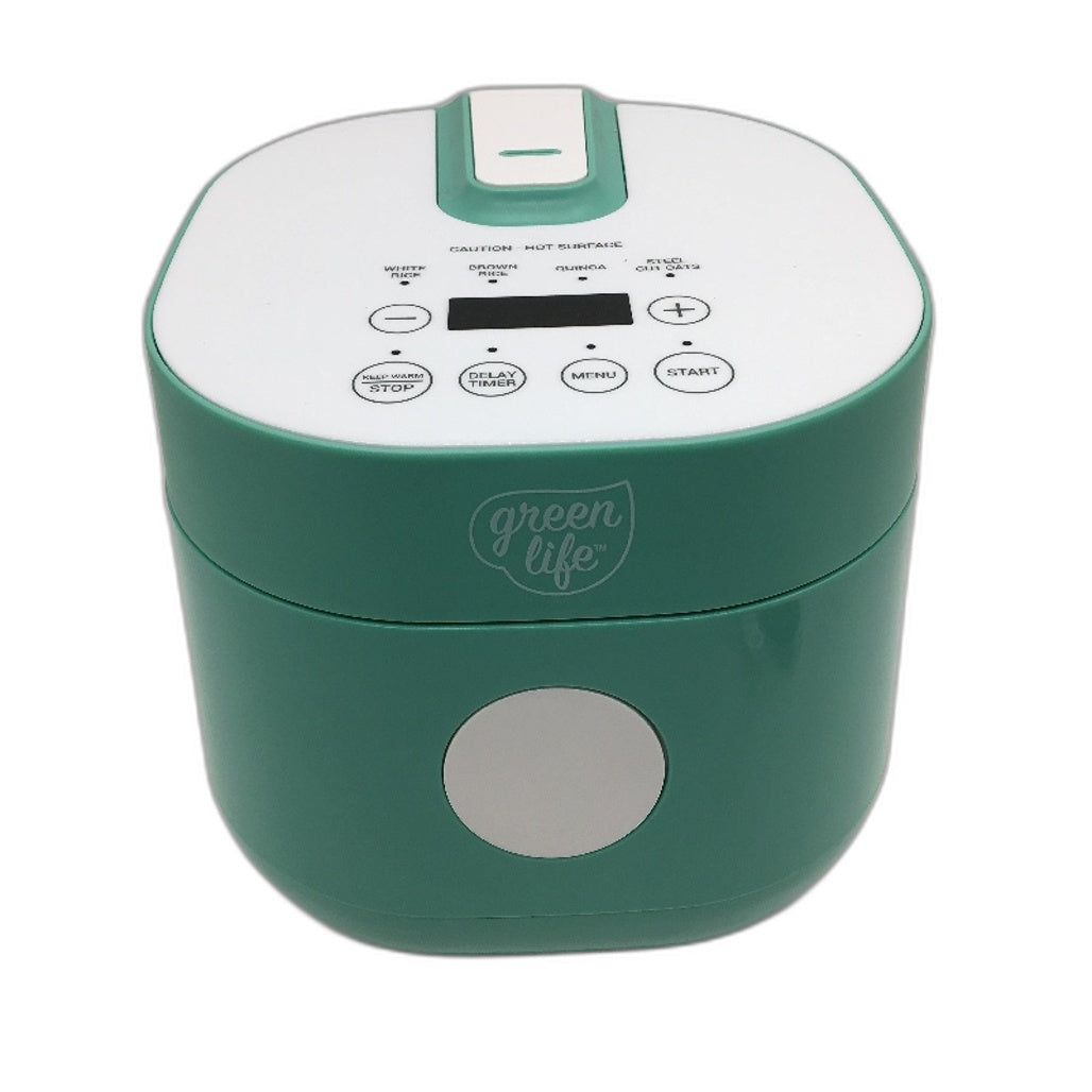 Green Life Rice & Grain Cooker 1.2L Makes 4 Cups PFAS Free Non Stick Coating NEW