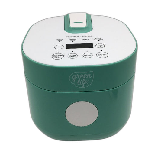 Green Life Rice & Grain Cooker 1.2L Makes 4 Cups PFAS Free Non Stick Coating NEW