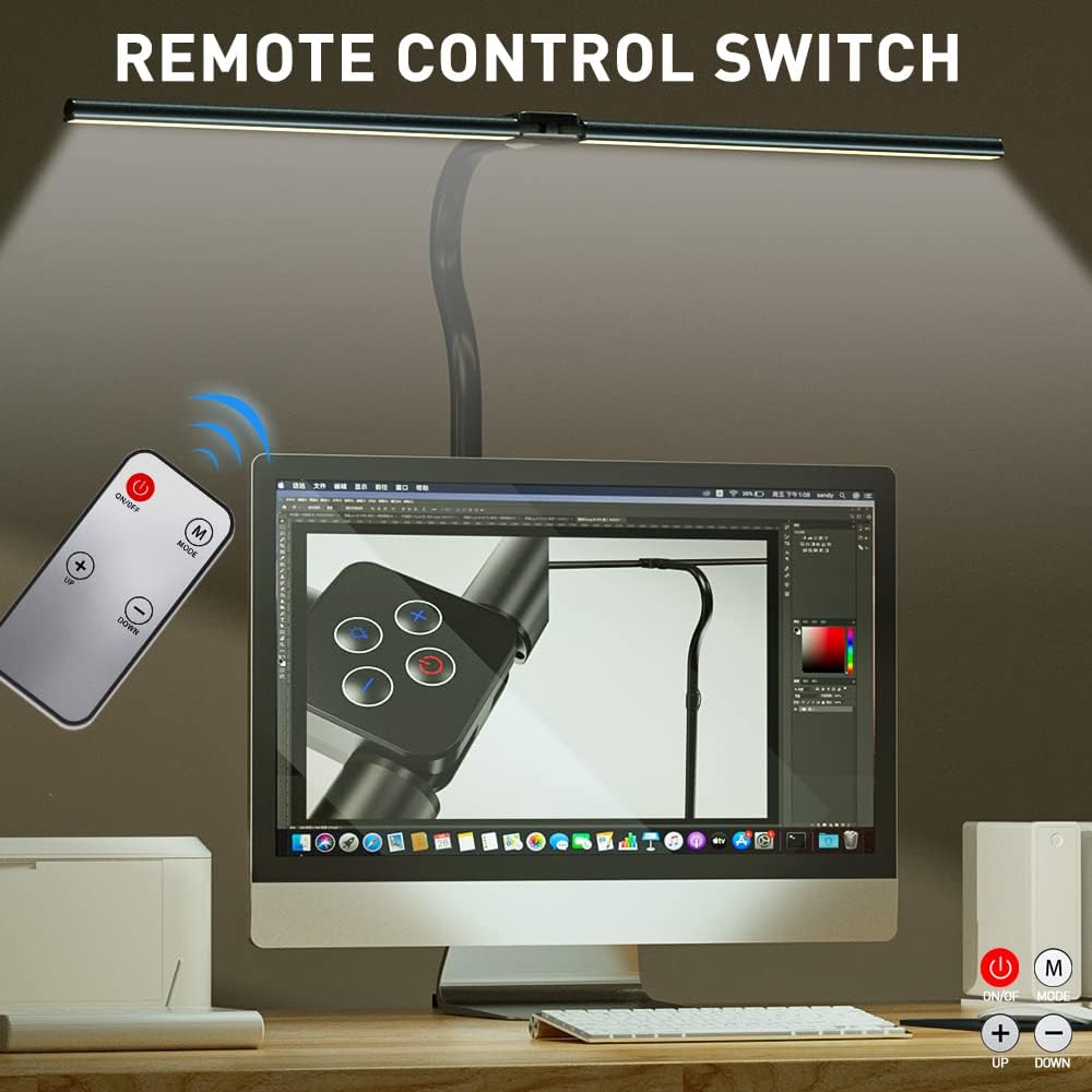 Double Head LED Desk Lamp 24W Reading Lights 5 Color Modes NEW