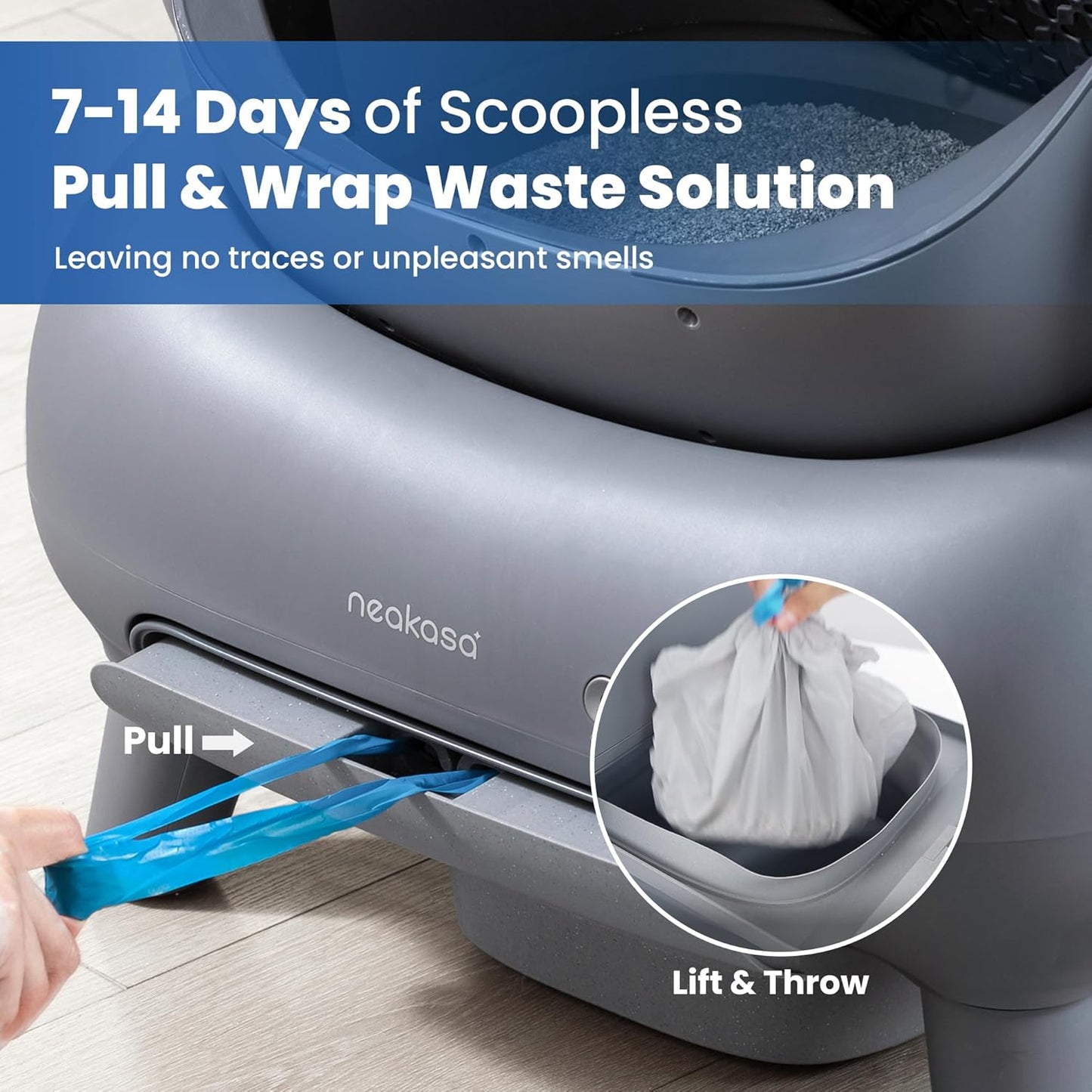 Neakasa M1 Open Top Self Cleaning Cat Litter Box Pull & Wrap Disposal
