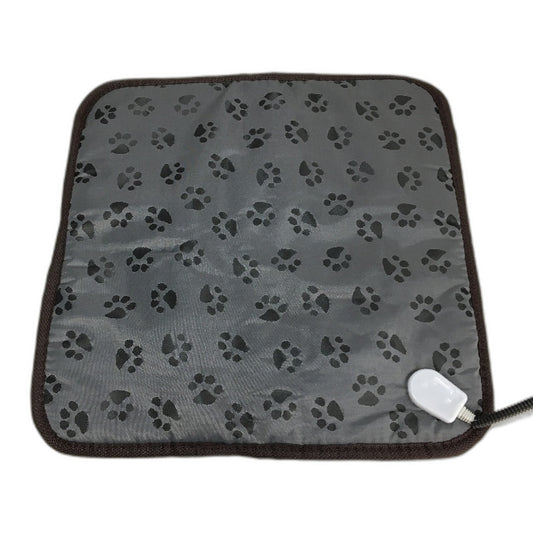 Waterproof Grey Paw Patterned Overheat Protection Heated Pet Mat 45x45cm NEW