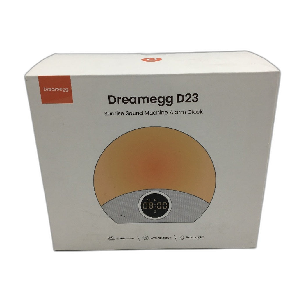 Dreamegg D23 2 in 1 Sunrise Sound Machine Alarm Clock in White Grey NEW