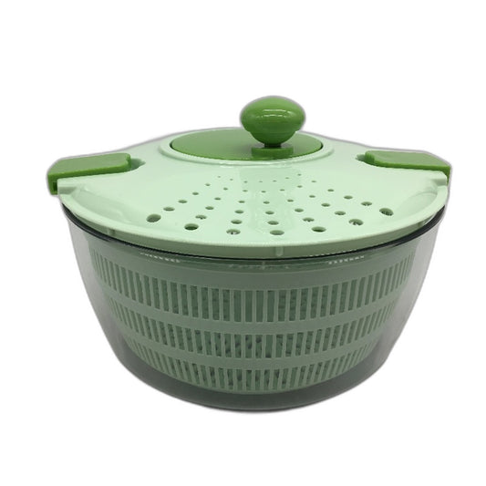4L Green Manual Hand Crank Salad Spinner Air Dry Vegetable and Fruit Dryer NEW