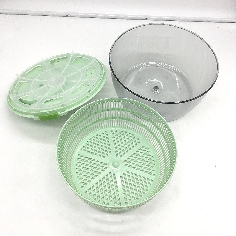 4L Green Manual Hand Crank Salad Spinner Air Dry Vegetable and Fruit Dryer NEW