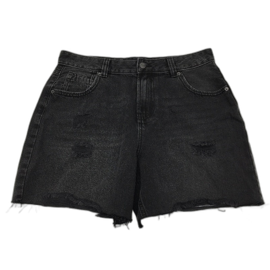 Jay Jays Casey Bermuda Gravel Black Ripped Denim Shorts Ladies Size AU 12 NEW