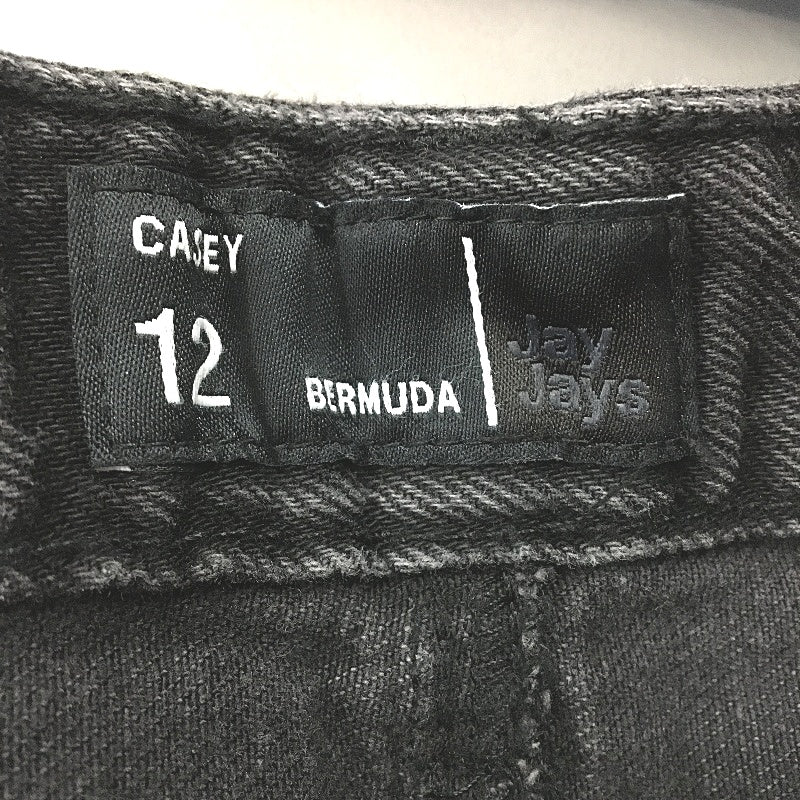 Jay Jays Casey Bermuda Gravel Black Ripped Denim Shorts Ladies Size AU 12 NEW