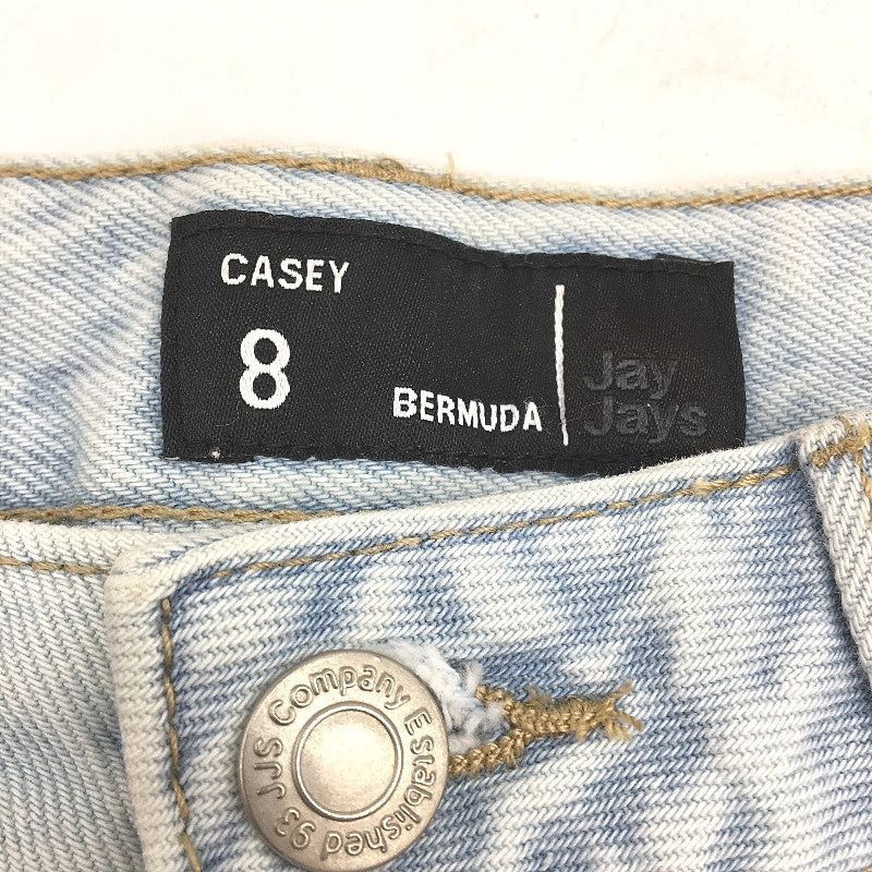 Jay Jays Casey Bermuda Bleached Blue Ripped Denim Shorts Ladies Size AU 8 NEW