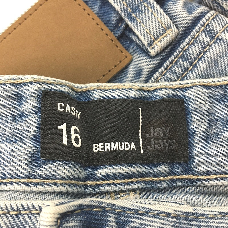 Jay Jays Casey Bermuda Mid Wash Blue Ripped Denim Shorts Ladies Size AU 16 NEW