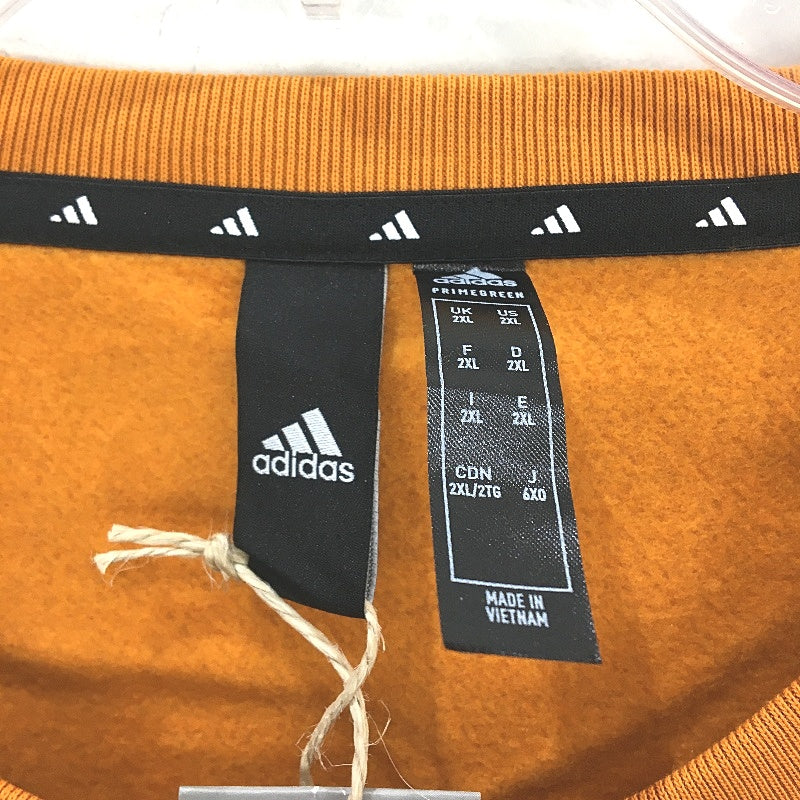 Adidas Future Icon Winterised Crew Neck Orange Sweatshirt Mens Size 2XL NEW