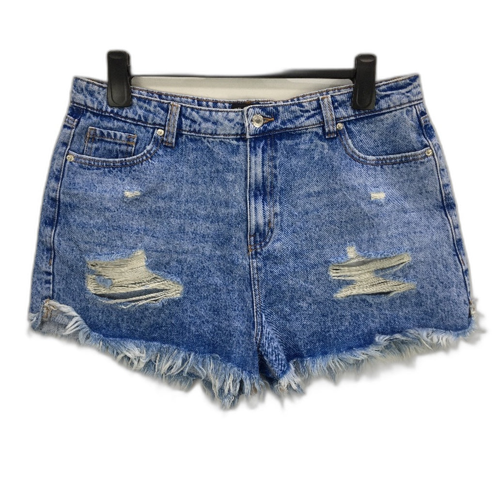 Jay Jays Riley High Rise Cheeky Ripped Bright Blue Shorts Ladies Size AU 16 NEW