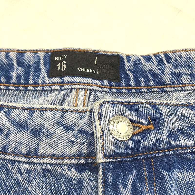 Jay Jays Riley High Rise Cheeky Ripped Bright Blue Shorts Ladies Size AU 16 NEW