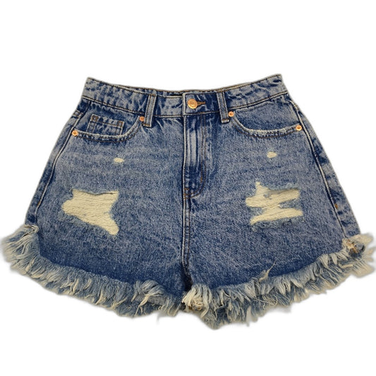 Jay Jays Riley High Rise Cheeky Ripped Bright Blue Shorts Ladies Size AU 8 NEW